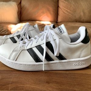 Adidas Leather Black Stripes Sneakers